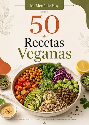 Portada del recetario 50 Recetas Veganas