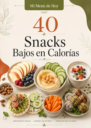 Portada del recetario 40 Snacks Bajos en Calorías