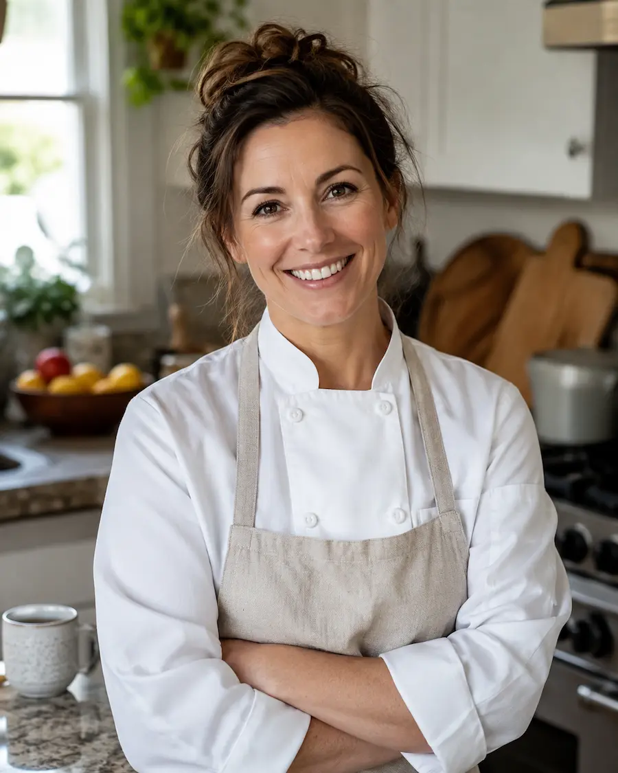 Chef de Mi Menú de Hoy sonriendo en su cocina