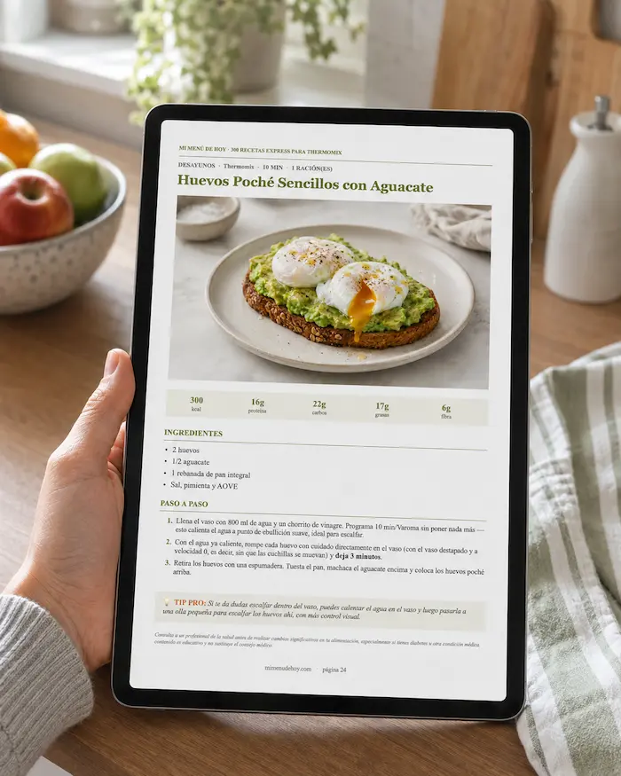 Recetario Mi Menú de Hoy abierto en una tablet